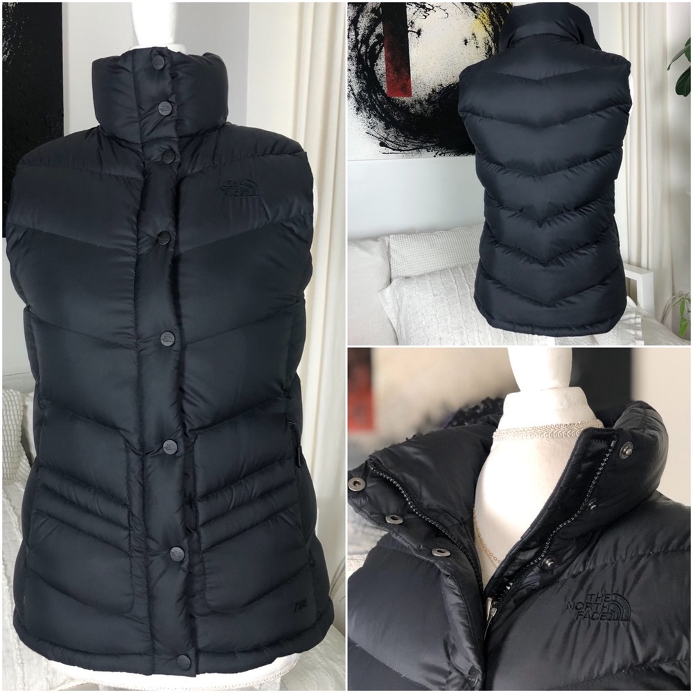 North Face Vest Black Goose Down Puffer 700 Medium